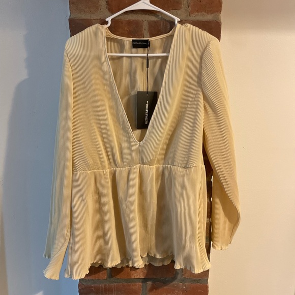 Cream Two piece blouse and pants set - Picture 1 of 3